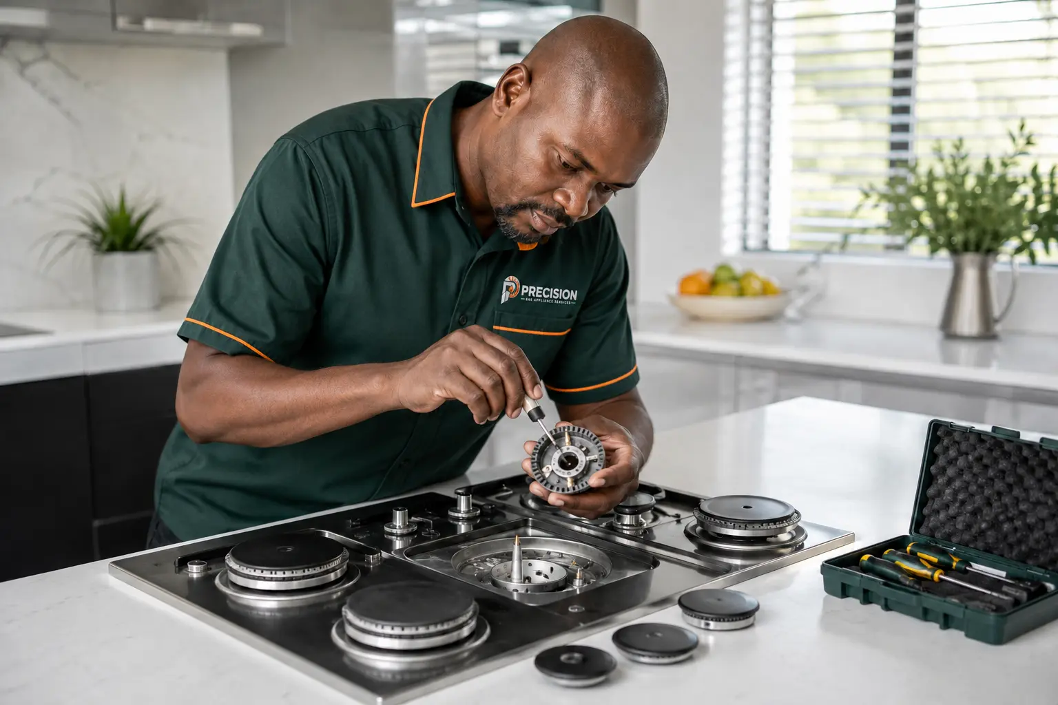Gas appliance maintenance technician service